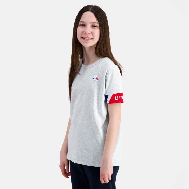 kleding LDBJ384 kinderen Le Coq Sportif t-shirt grijs