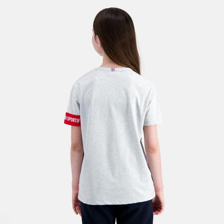 kleding LDBJ384 kinderen Le Coq Sportif t-shirt grijs