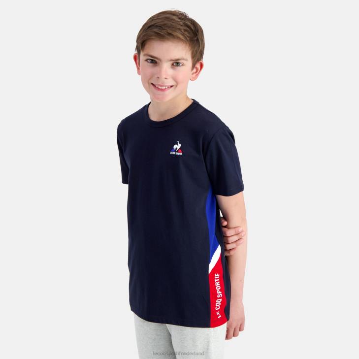 kleding LDBJ385 kinderen Le Coq Sportif t-shirtje blauw