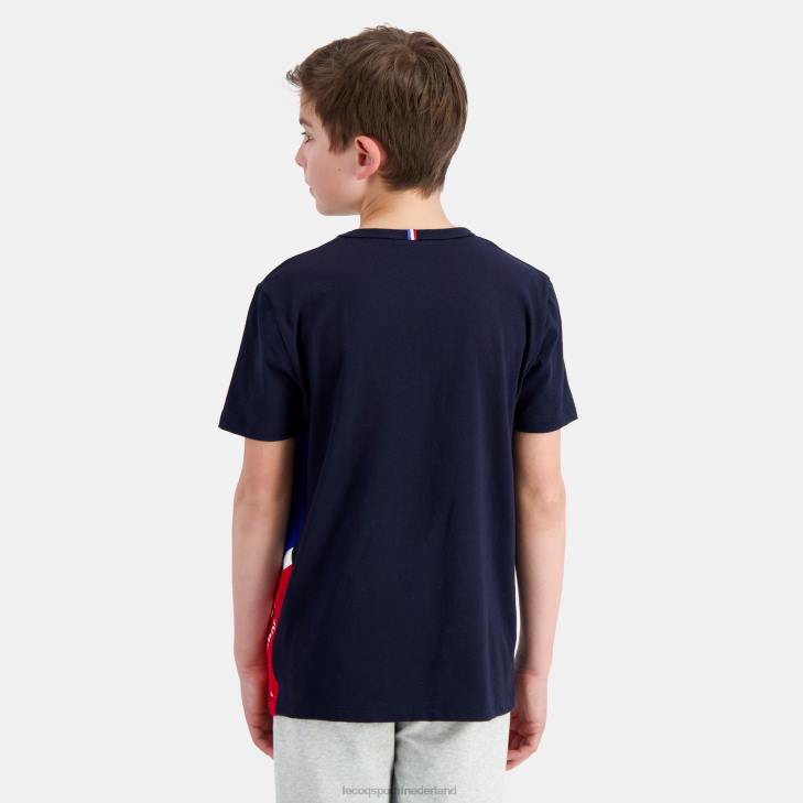 kleding LDBJ385 kinderen Le Coq Sportif t-shirtje blauw