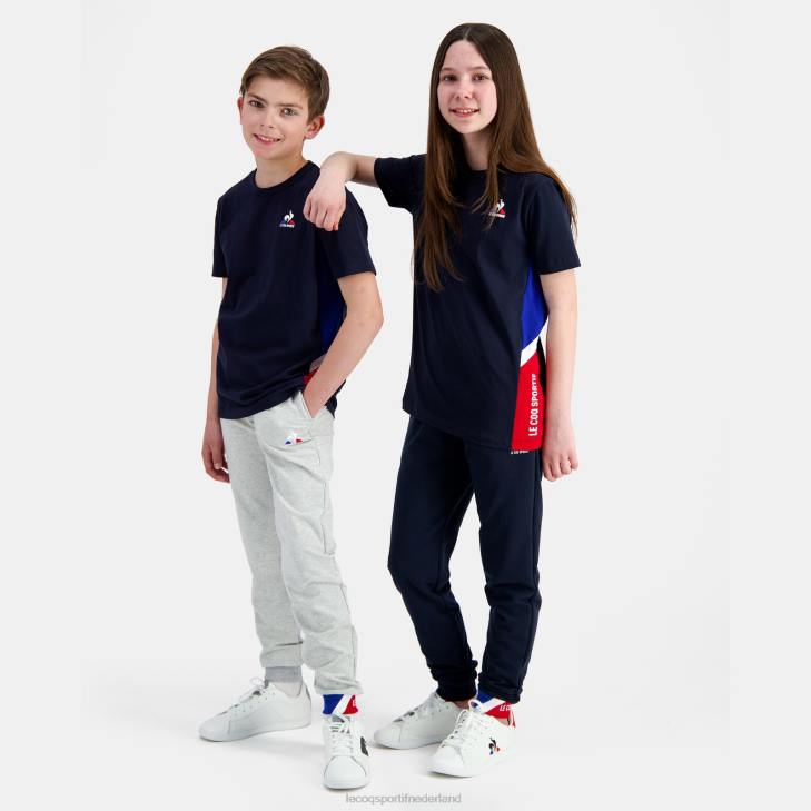 kleding LDBJ385 kinderen Le Coq Sportif t-shirtje blauw