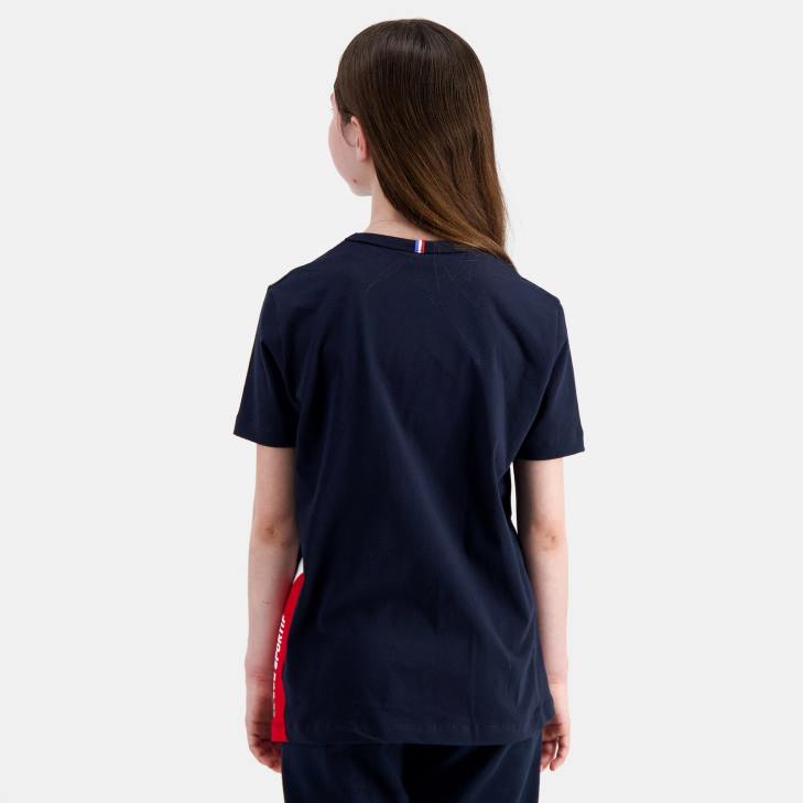 kleding LDBJ385 kinderen Le Coq Sportif t-shirtje blauw