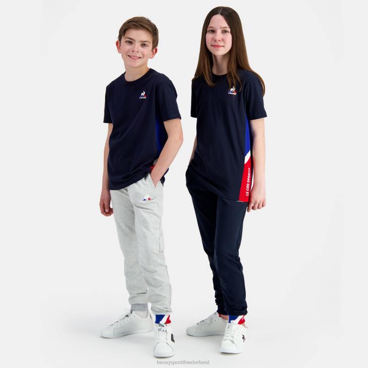 kleding LDBJ385 kinderen Le Coq Sportif t-shirtje blauw
