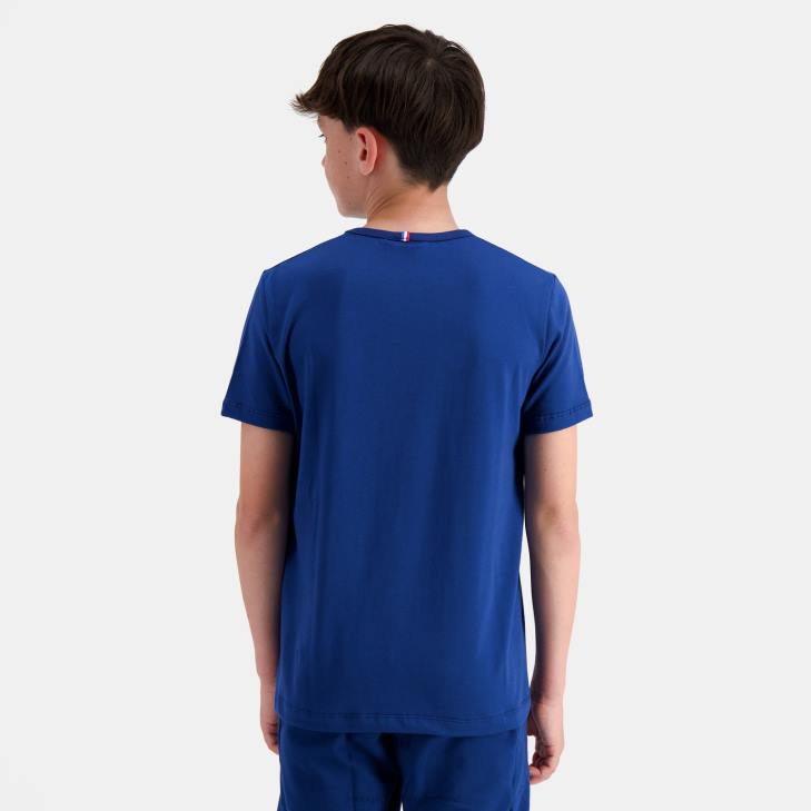 kleding LDBJ386 kinderen Le Coq Sportif t-shirtje blauw