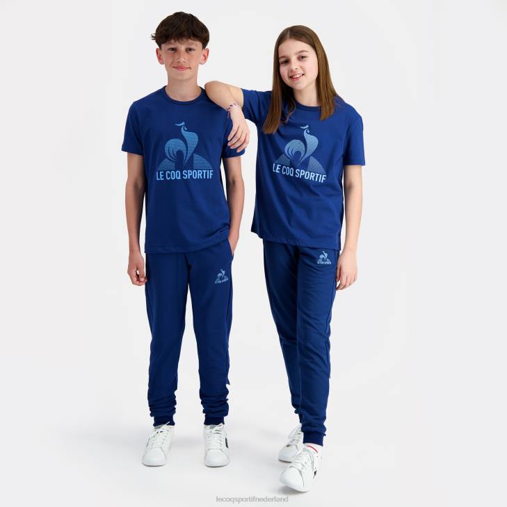 kleding LDBJ386 kinderen Le Coq Sportif t-shirtje blauw