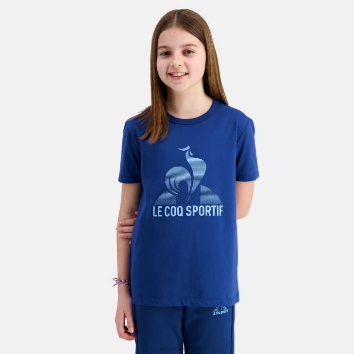 kleding LDBJ386 kinderen Le Coq Sportif t-shirtje blauw