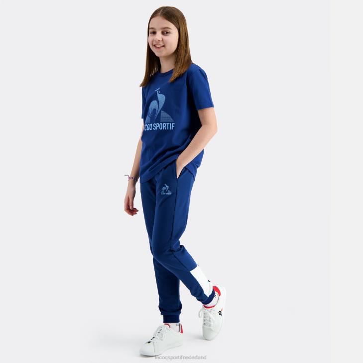 kleding LDBJ386 kinderen Le Coq Sportif t-shirtje blauw