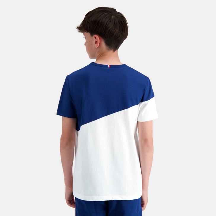 kleding LDBJ387 kinderen Le Coq Sportif t-shirtje wit
