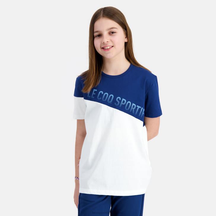 kleding LDBJ387 kinderen Le Coq Sportif t-shirtje wit