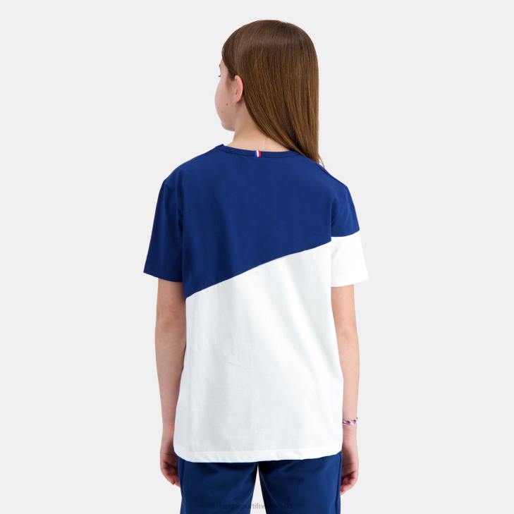 kleding LDBJ387 kinderen Le Coq Sportif t-shirtje wit