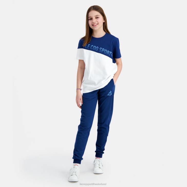 kleding LDBJ387 kinderen Le Coq Sportif t-shirtje wit