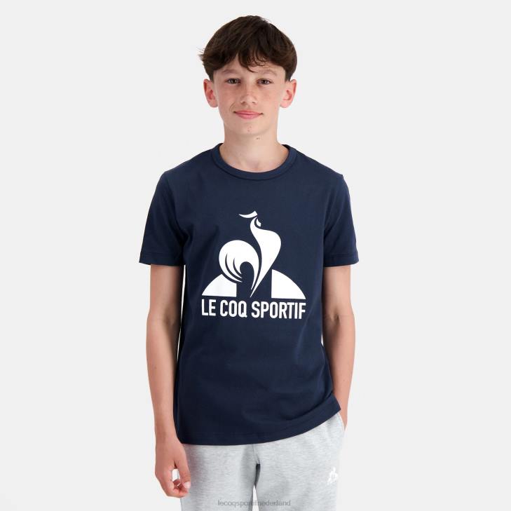 kleding LDBJ388 kinderen Le Coq Sportif t-shirtje blauw