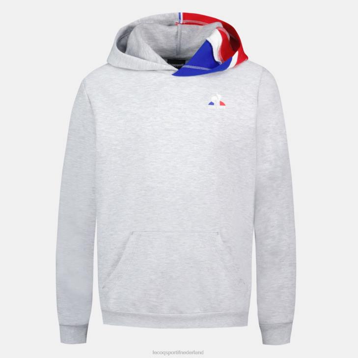 kleding LDBJ393 kinderen Le Coq Sportif sweatshirt met capuchon grijs