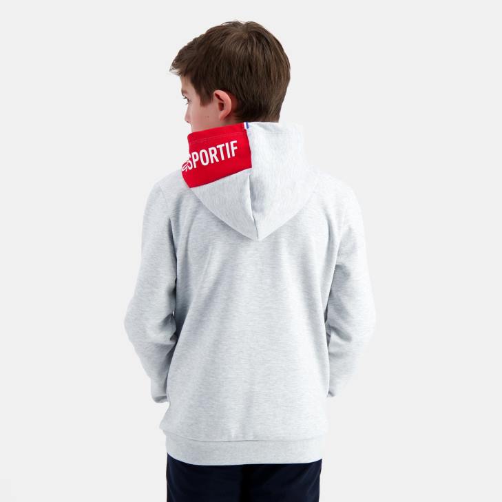 kleding LDBJ393 kinderen Le Coq Sportif sweatshirt met capuchon grijs