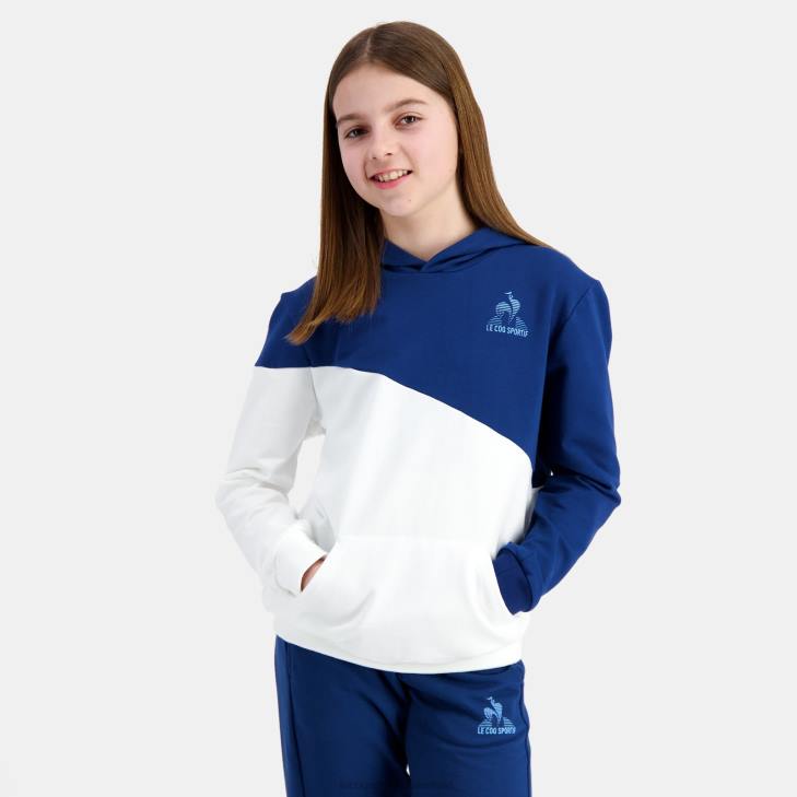 kleding LDBJ395 kinderen Le Coq Sportif sweatshirt met capuchon blauw