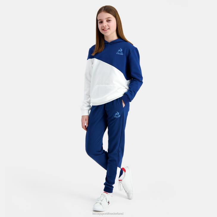 kleding LDBJ395 kinderen Le Coq Sportif sweatshirt met capuchon blauw