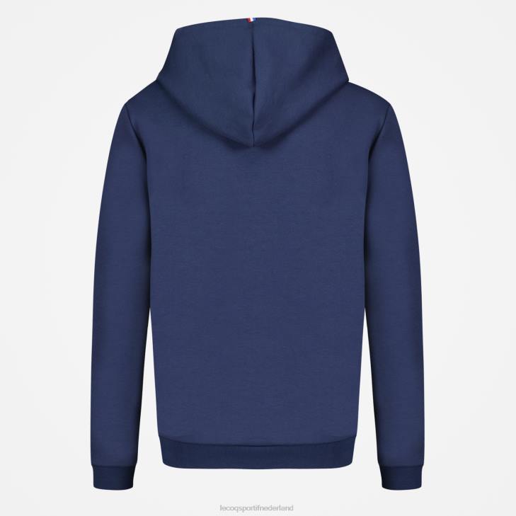 kleding LDBJ398 kinderen Le Coq Sportif sweatshirt met capuchon en ritssluiting blauw