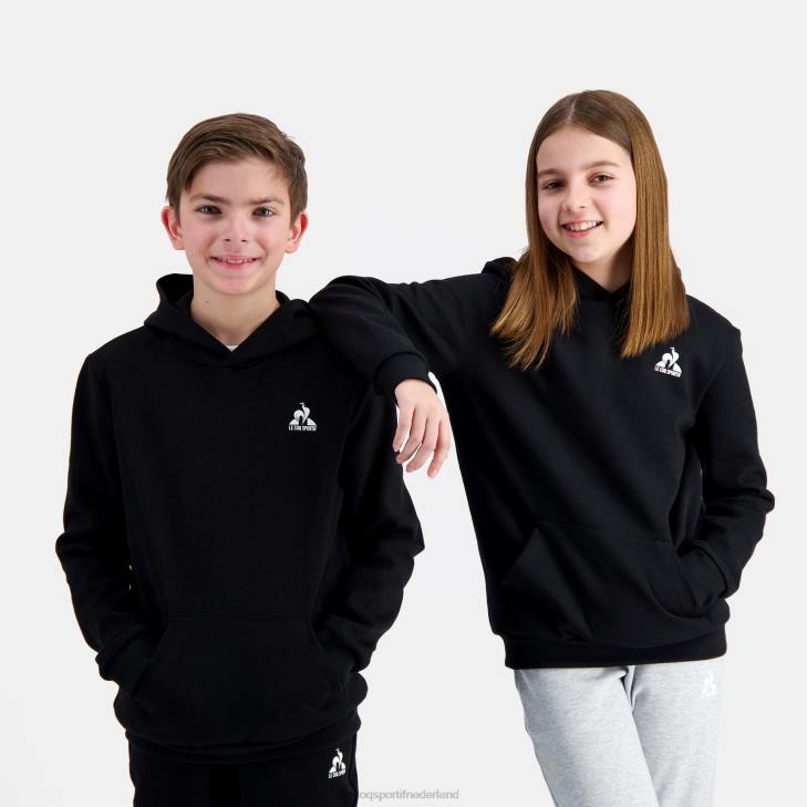kleding LDBJ399 kinderen Le Coq Sportif sweatshirt met capuchon zwart