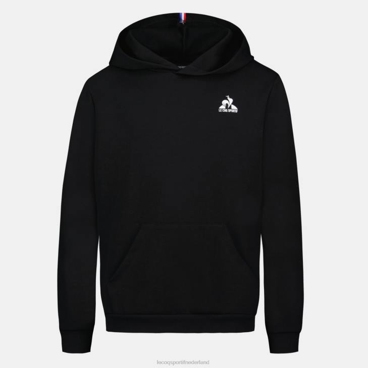kleding LDBJ399 kinderen Le Coq Sportif sweatshirt met capuchon zwart