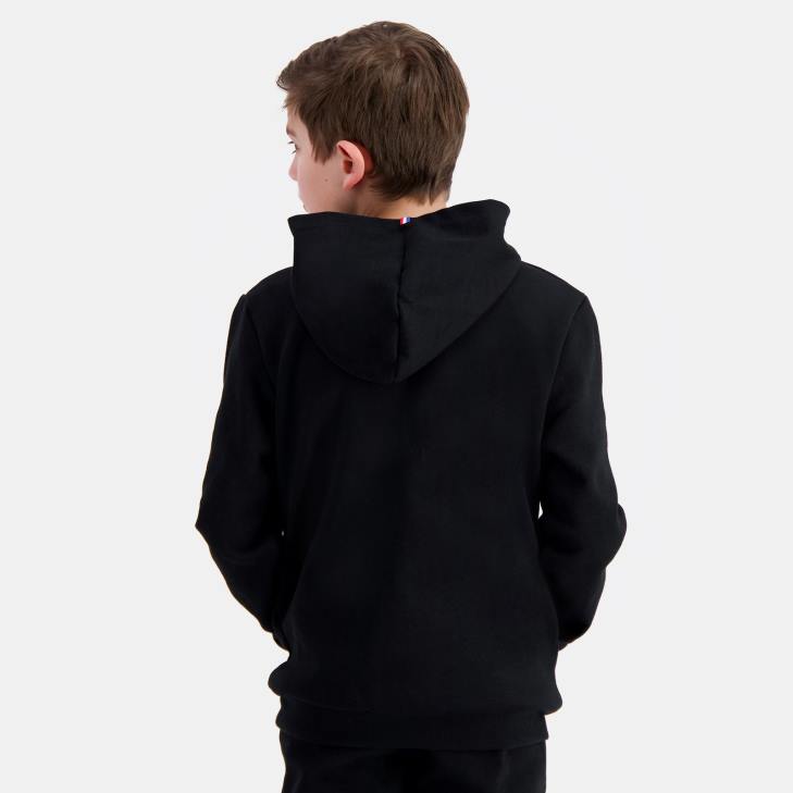 kleding LDBJ399 kinderen Le Coq Sportif sweatshirt met capuchon zwart