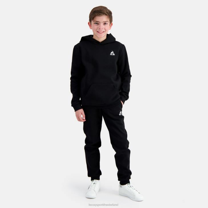 kleding LDBJ399 kinderen Le Coq Sportif sweatshirt met capuchon zwart