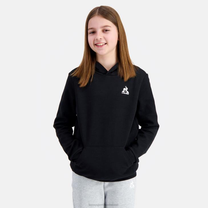 kleding LDBJ399 kinderen Le Coq Sportif sweatshirt met capuchon zwart