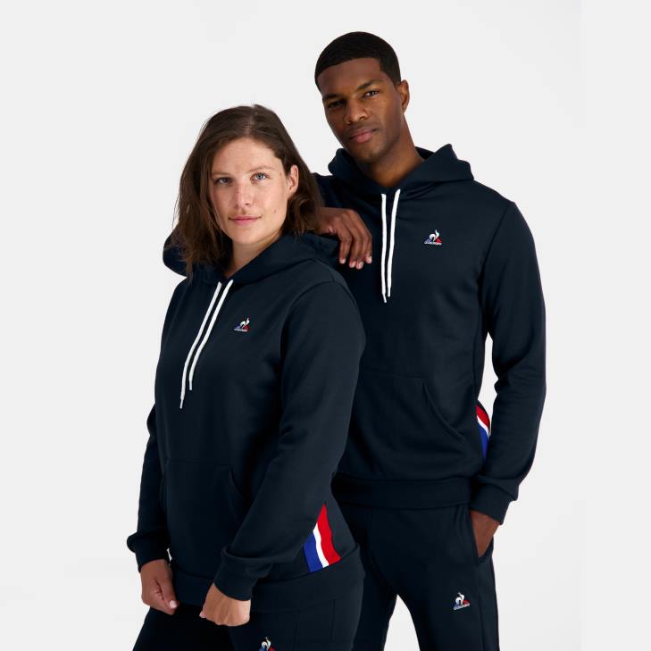 kleding LDBJ4 Heren Le Coq Sportif sweatshirt met capuchon blauw