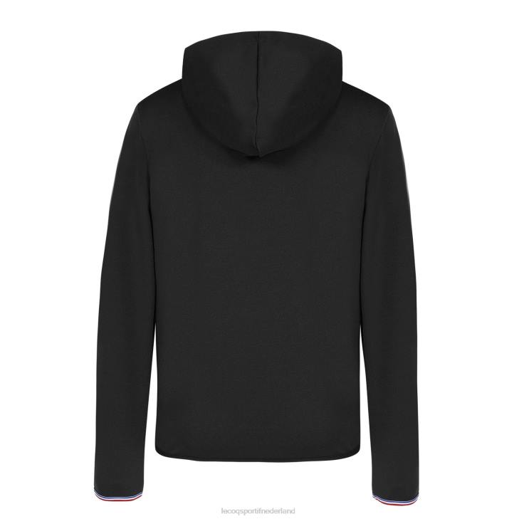 kleding LDBJ400 kinderen Le Coq Sportif sweatshirt met capuchon en ritssluiting zwart