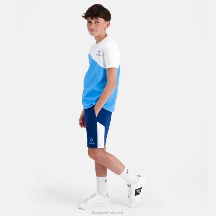 kleding LDBJ401 kinderen Le Coq Sportif korte broek blauw