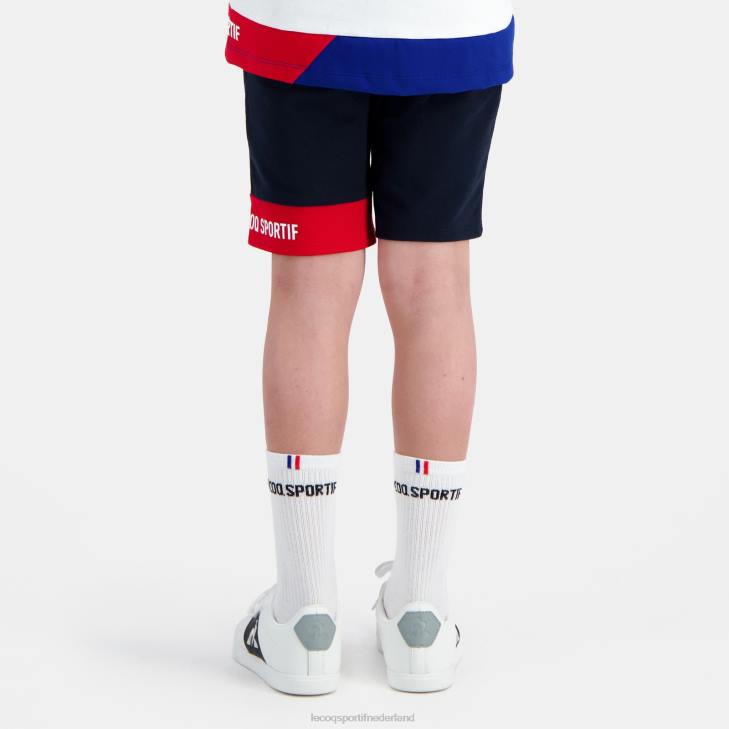 kleding LDBJ407 kinderen Le Coq Sportif korte broek blauw