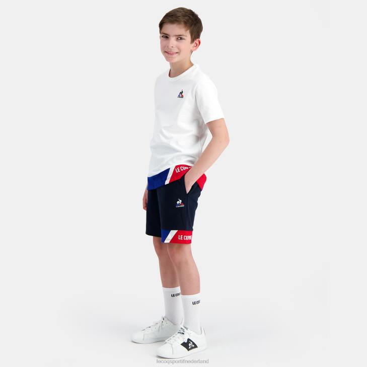 kleding LDBJ407 kinderen Le Coq Sportif korte broek blauw