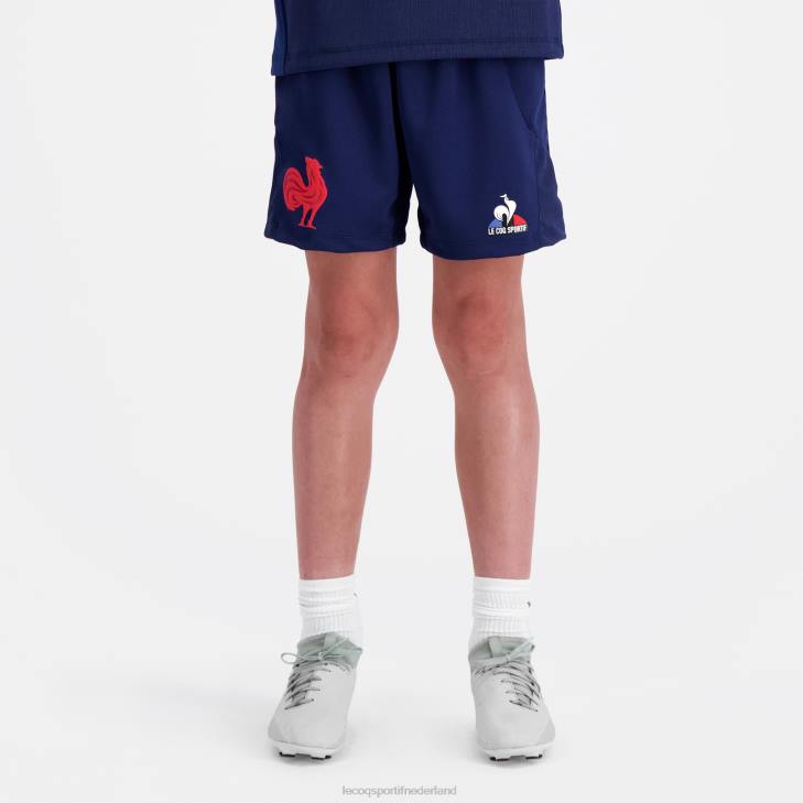 kleding LDBJ413 kinderen Le Coq Sportif replica kort - xv de france blauw