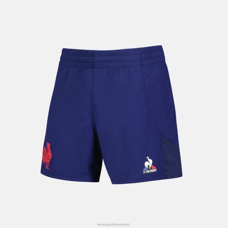 kleding LDBJ413 kinderen Le Coq Sportif replica kort - xv de france blauw