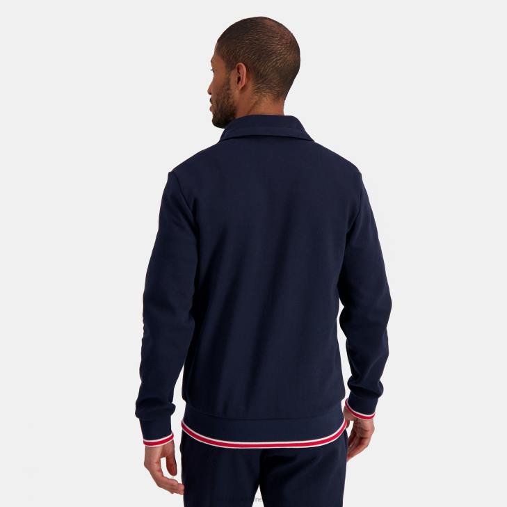 kleding LDBJ431 Heren Le Coq Sportif sweatshirt met rits blauw