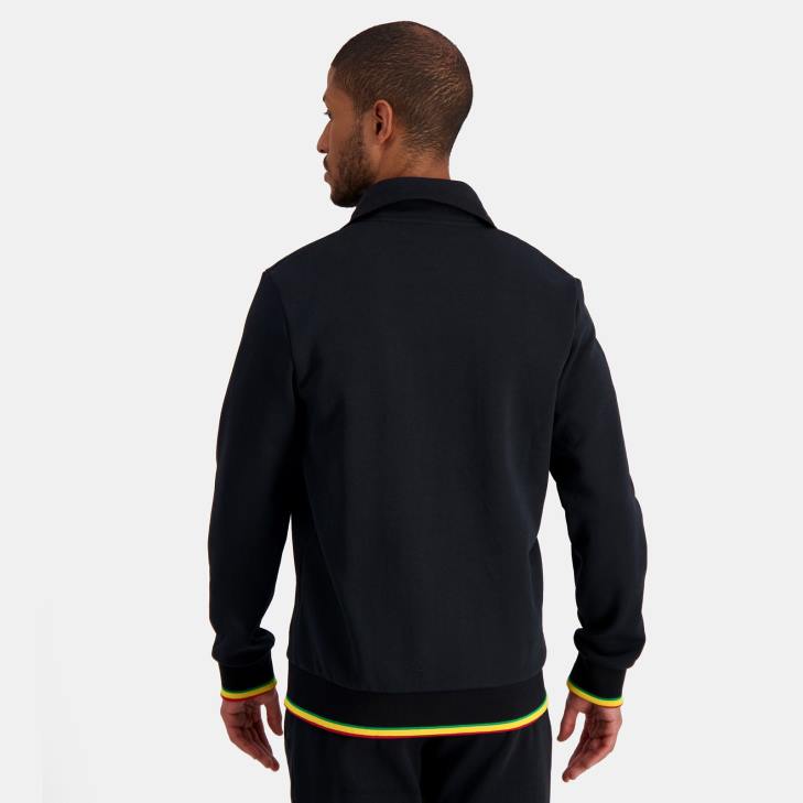 kleding LDBJ432 Heren Le Coq Sportif sweatshirt met ritssluiting zwart