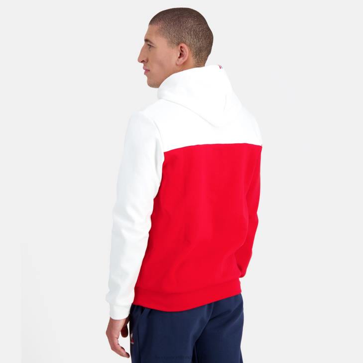 kleding LDBJ435 Heren Le Coq Sportif sweatshirt met capuchon rood