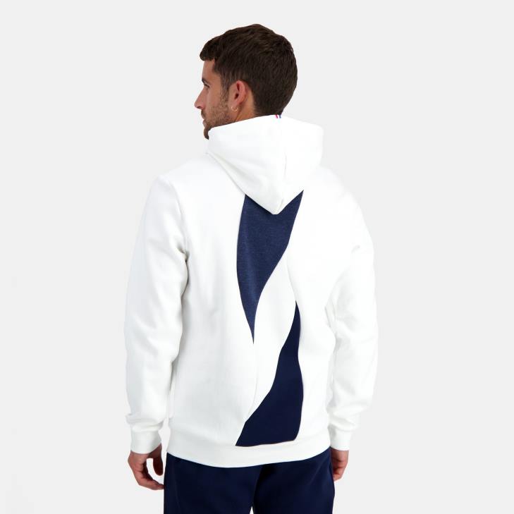 kleding LDBJ441 Heren Le Coq Sportif sweatshirt met capuchon wit