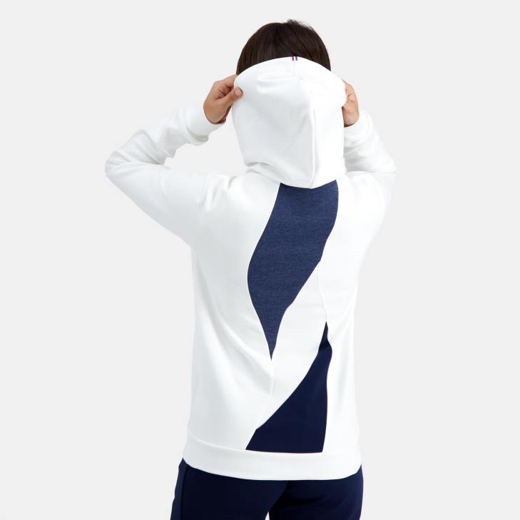 kleding LDBJ441 Heren Le Coq Sportif sweatshirt met capuchon wit