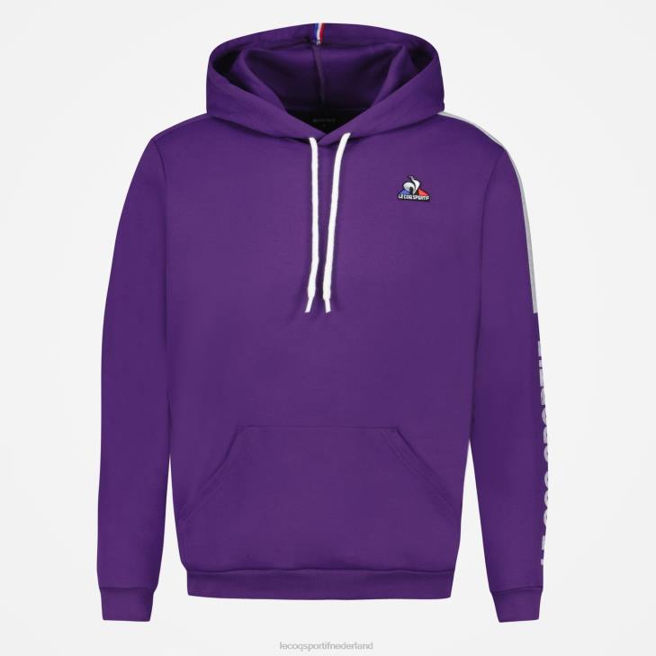 kleding LDBJ442 Heren Le Coq Sportif sweatshirt met capuchon paars