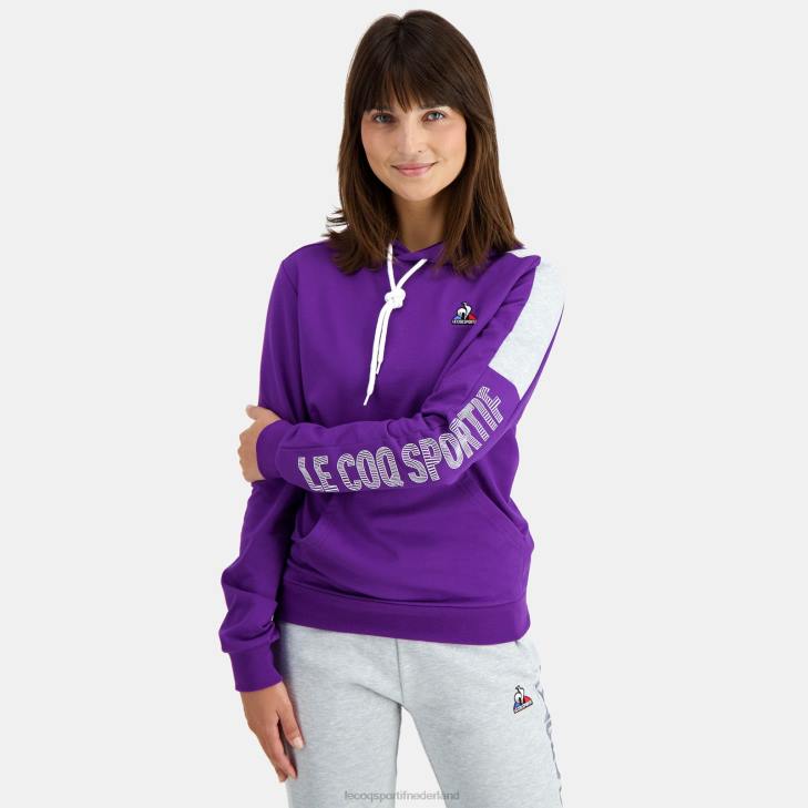 kleding LDBJ442 Heren Le Coq Sportif sweatshirt met capuchon paars