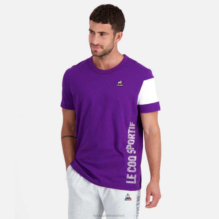 kleding LDBJ444 Heren Le Coq Sportif t-shirt paars
