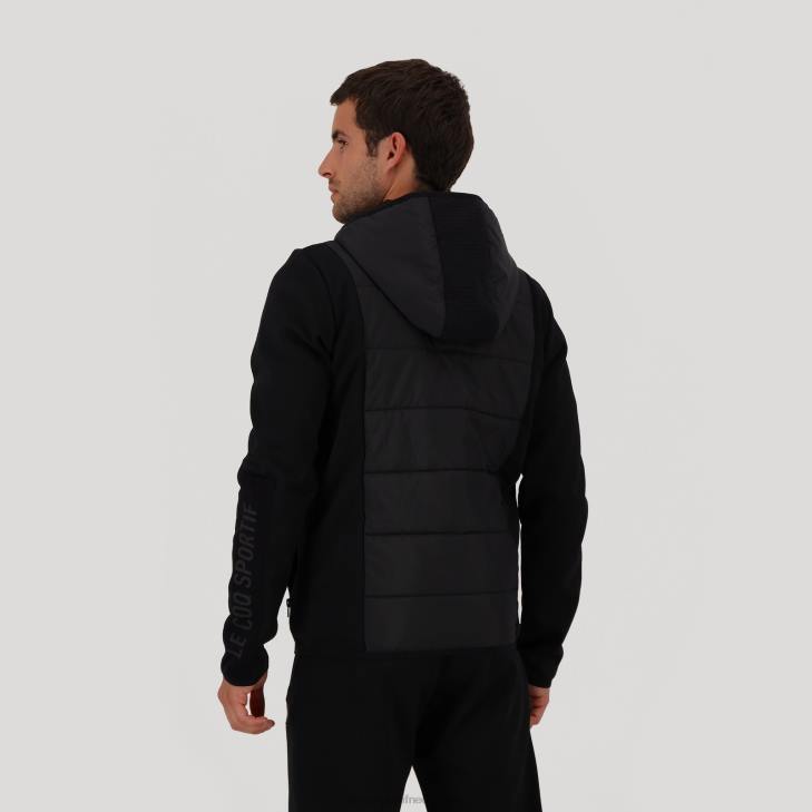 kleding LDBJ450 Heren Le Coq Sportif sweatshirt met capuchon en ritssluiting zwart