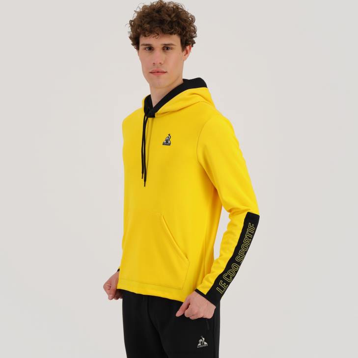 kleding LDBJ451 Heren Le Coq Sportif sweatshirt met capuchon geel