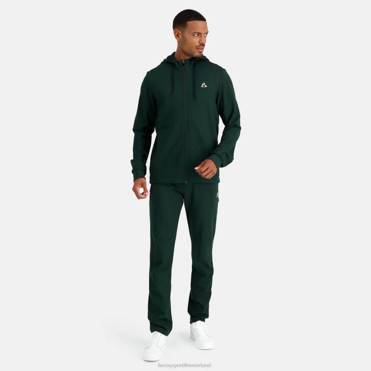 kleding LDBJ462 Heren Le Coq Sportif sweatshirt met capuchon en ritssluiting groen