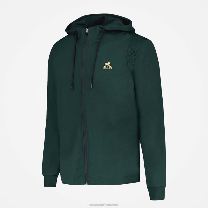 kleding LDBJ462 Heren Le Coq Sportif sweatshirt met capuchon en ritssluiting groen