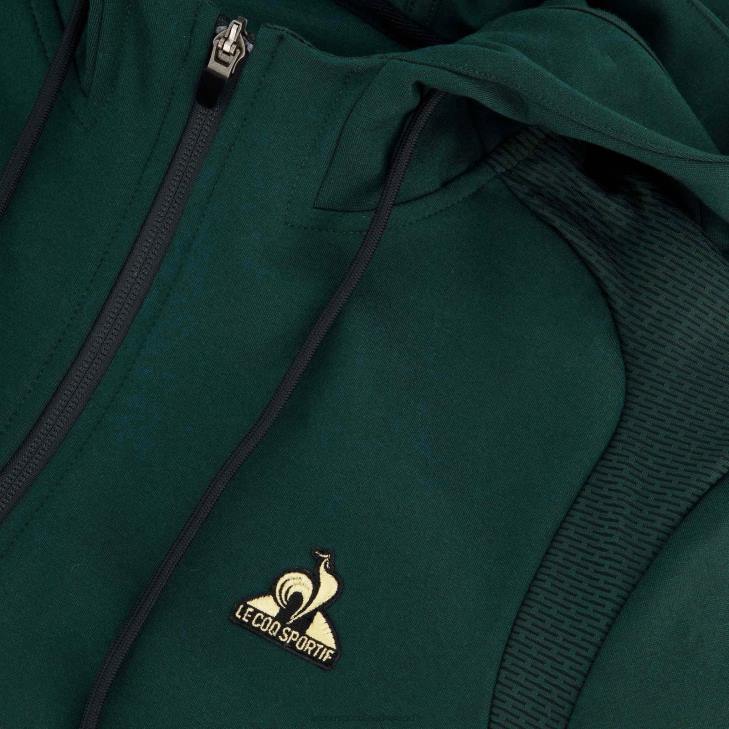 kleding LDBJ462 Heren Le Coq Sportif sweatshirt met capuchon en ritssluiting groen