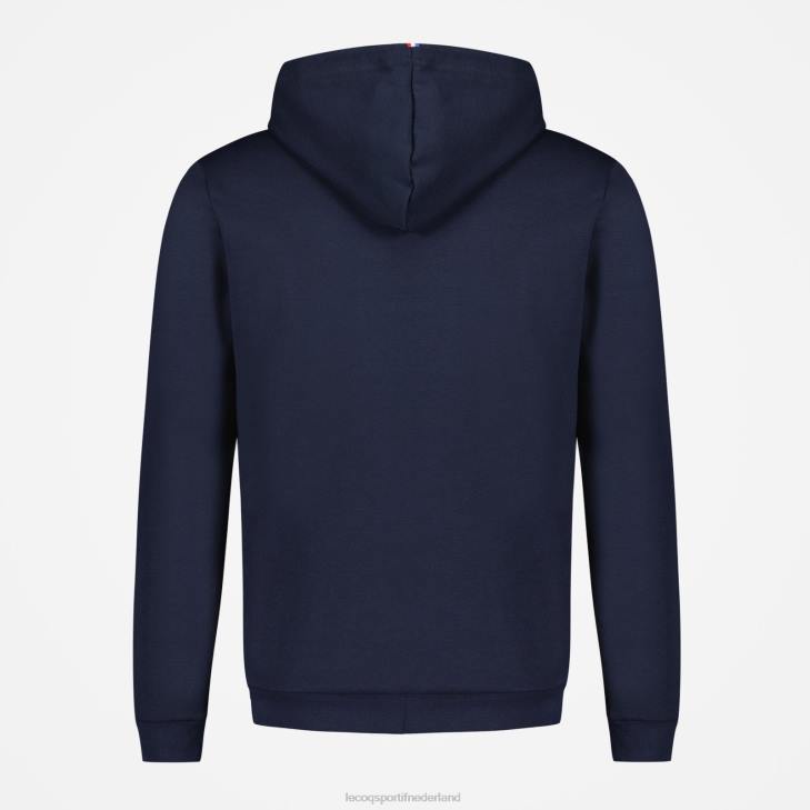 kleding LDBJ47 Heren Le Coq Sportif sweatshirt met capuchon en ritssluiting blauw