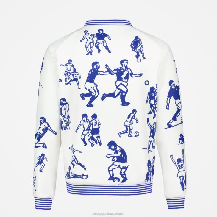 kleding LDBJ472 Heren Le Coq Sportif sweatshirt met ritssluiting wit