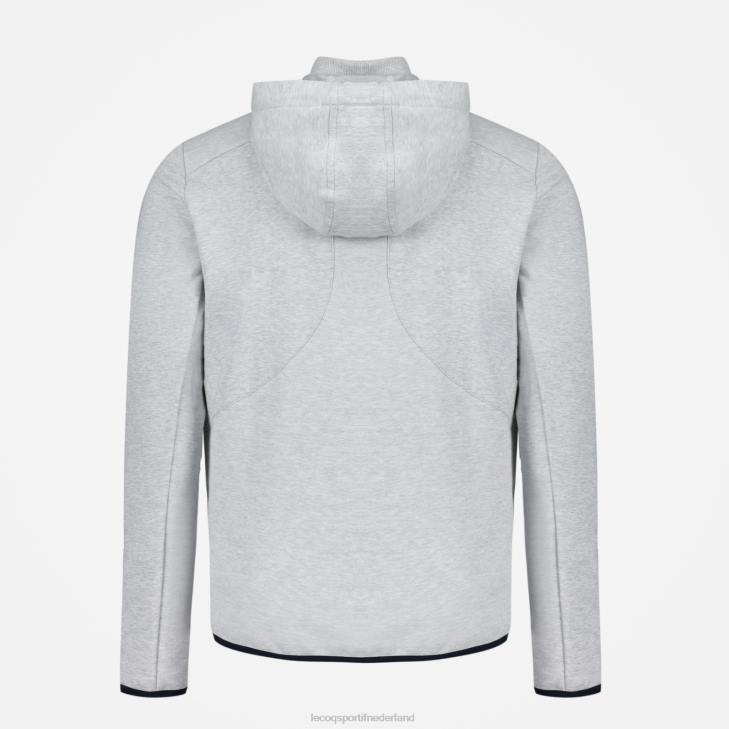 kleding LDBJ485 Heren Le Coq Sportif sweatshirt met capuchon en ritssluiting grijs