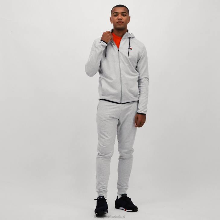 kleding LDBJ485 Heren Le Coq Sportif sweatshirt met capuchon en ritssluiting grijs